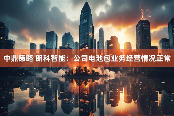 中鼎策略 朗科智能：公司电池包业务经营情况正常